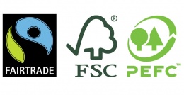 Obr. 2 Loga Fairtrade, FSC a PEFC