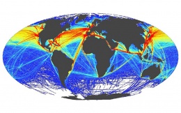 Obr. 2 Hlavní přepravní proudy v námořní dopravě ve světě